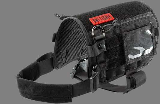 Service Dog Harness, Large Dog Harness Removable Neck Strap Compatible with Assistance Harness & Handle (Black, Short Version)