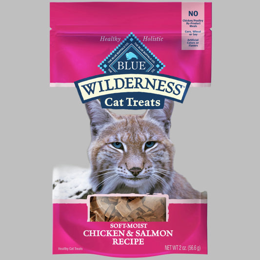 Wilderness Chicken & Salmon Flavor Dry Soft Treats for Cats, Grain-Free, 2 Oz. Bag