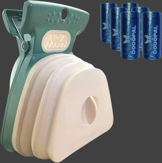 360 Portable Pooper Scooper with Bag Attachment & Dispenser – Lightweight Claw Poop Picker – Ideal for Small & Large Dogs – No-Touch, Hands-Free Waste Removal (Green, Large)