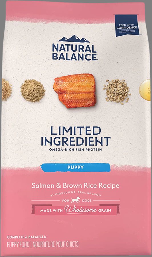 Limited Ingredient Puppy Dry Dog Food with Healthy Grains, Salmon & Brown Rice Recipe, 24 Pound (Pack of 1)