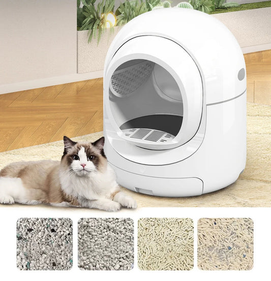 85L Self Cleaning Litter Box,Automatic Litter Box with App Control,Odor Removal,White